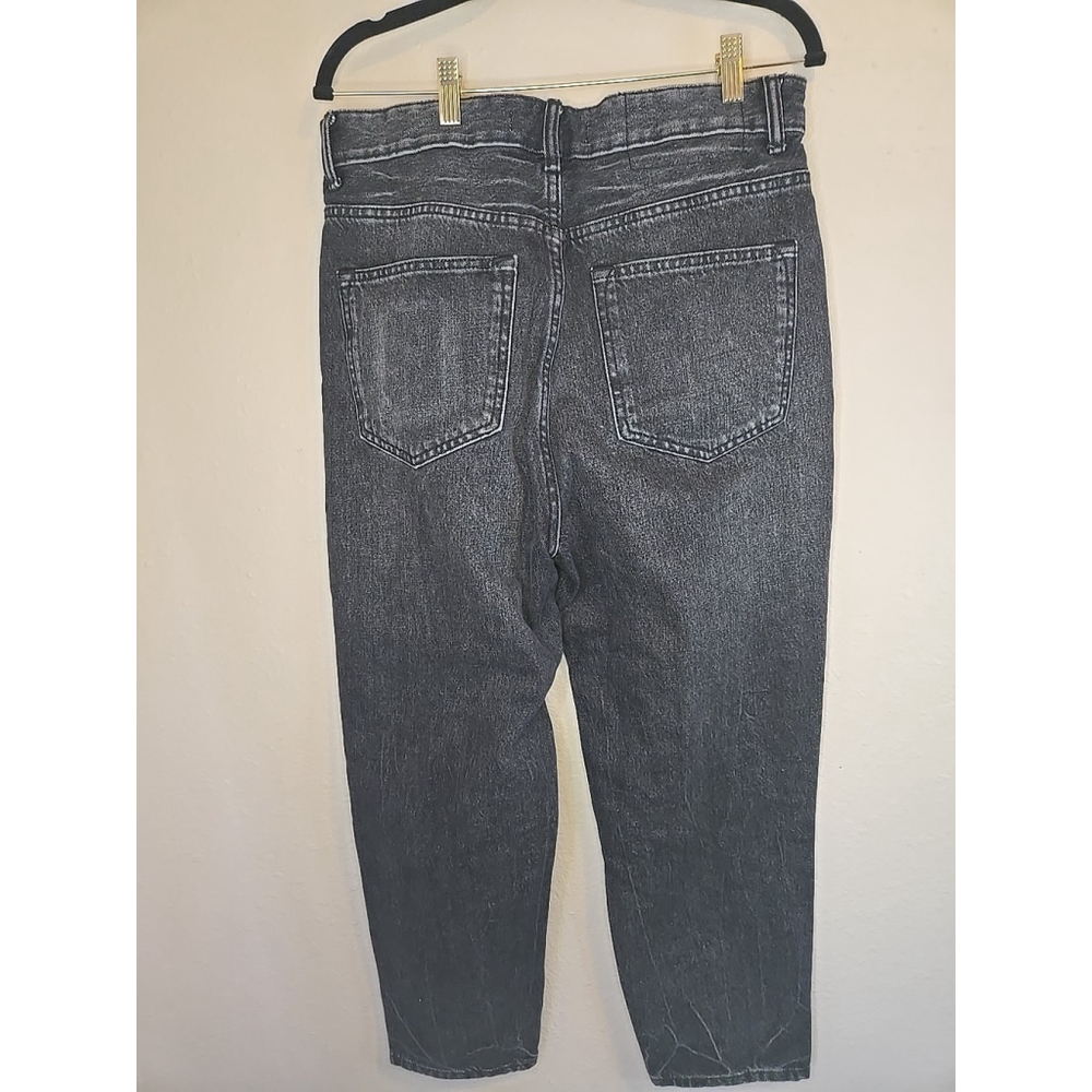 Zara Bliss Mom Jeans Size 31 High Waist Button Fly Cropped 100% Cotton NWT - Picture 6 of 11